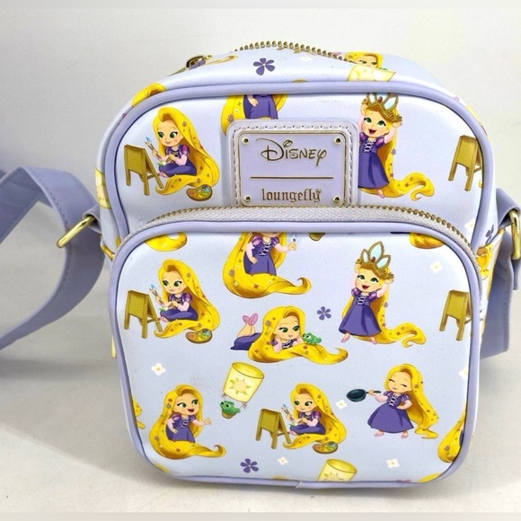Loungefly Handbags - NEW Loungefly Disney Tangled Rapunzel Crossbody Mini Bag Collectible Princess